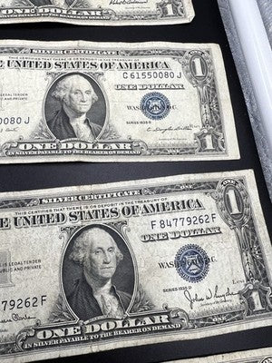 Lot of 10 1935 $1 Dollar Silver Certificate Blue Seal Notes Circulated #81