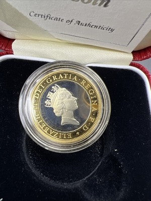 1997 United Kingdom England Proof Sterling Silver Bi Metallic Two Pounds Coin
