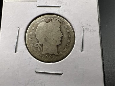 1905 S 25c Barber Silver Quarter Coin AG Circulated SKU#A