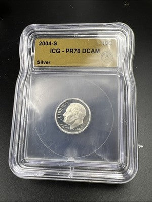 2004 S Silver Proof Rooseveltl Dime Coin PR70 ICG