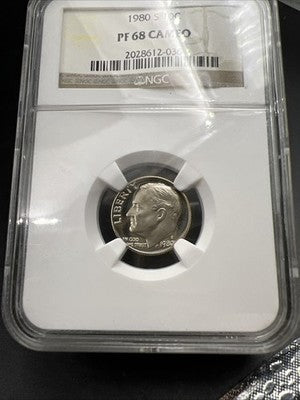 1980 S 10c Roosevelt Clad Dime Coin PF68 UCAM NGC Certified #036