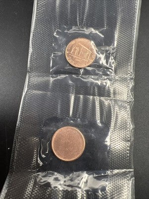 Blank Cent Error 1c Coin & 2009 D 1c BU 2 Coin Set in Sample Cello