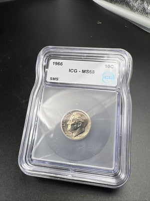 1966 10c SMS Roosevelt Copper Nickel Dime Coin MS68 ICG