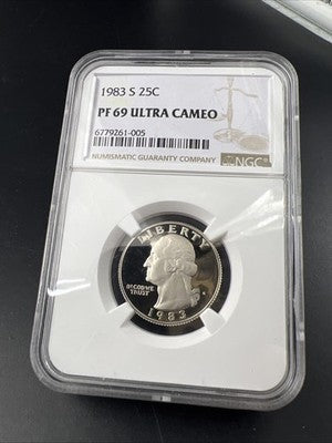 1983 S 25c Washington Proof Copper Nickel Clad Quarter Coin NGC PF69 UCAM #005