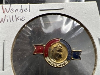 Wendel Willkie Miniature Bust Pin Used