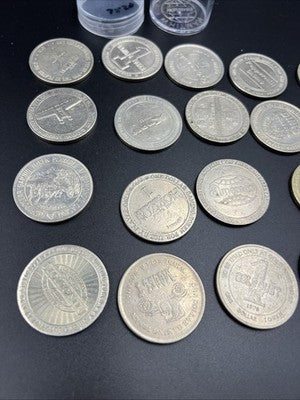 Lot of 20 $1 Casino Dollar Gaming Tokens Metal Circulated Conditions SKU#7520