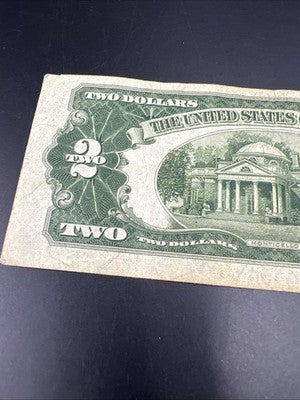 1928 G $2 Two Dollar Legal Tender United States Red Seal Note VG Circ #6222