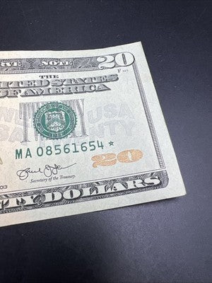 2013 * $20 Star FRN Federal Reserve Note VF Bill #654