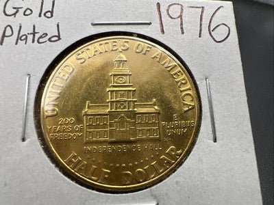 Goldenized 1976 50c Bicentennial Kennedy Half Dollar Circ