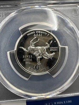 1999 S 25c Delaware State Statehood Silver Quarter Coin PR69 DCAM #700