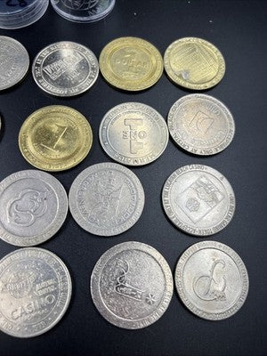 Lot of 20 $1 Casino Dollar Gaming Tokens Metal Circulated Conditions SKU#7528