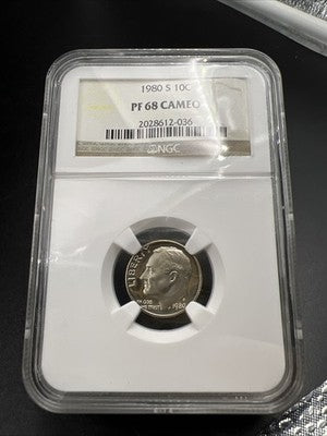 1980 S 10c Roosevelt Clad Dime Coin PF68 UCAM NGC Certified #036