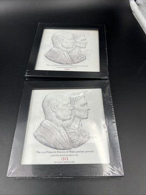 Lot of 2 2023 Prince & Princess Of Wales Portrait Artwork Limited Edition Print