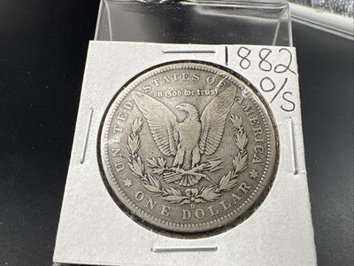 1882 O / S Strong $1 Morgan Silver Dollar Coin Fine Circ SK#A