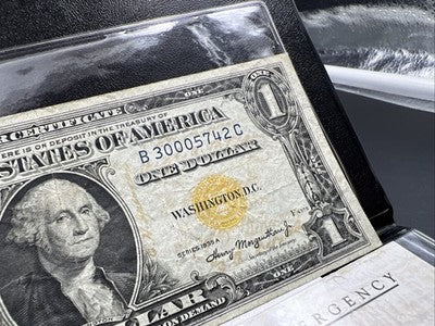 1935 A $1 North Africa Yellow Seal Silver Certificate CH VG Very Good Circ #42