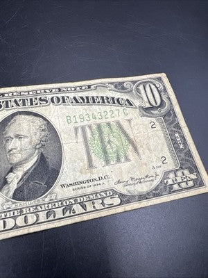 1934 A $10 FRN Ten Dollar Federal Reserve Note New York District VG Circ #227