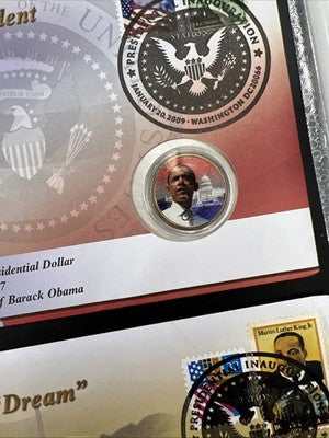 Lot of 10 Barack Obama Colorized US UNC Coins in Display Envelopes