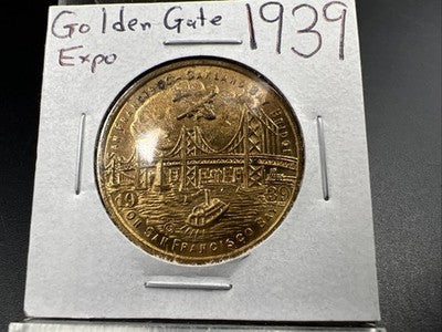 1939 Golden Gate International Exposition Medal AU About UNC