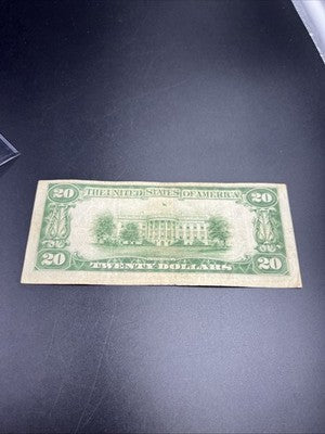 1934 $20 FRN Federal Reserve Note New York City District VG Very Good Circ