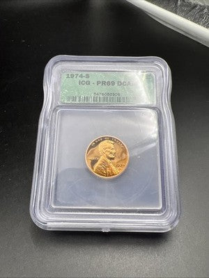 1974 S 1c Lincoln Memorial Cent Penny ICG PR69 DCAM #309