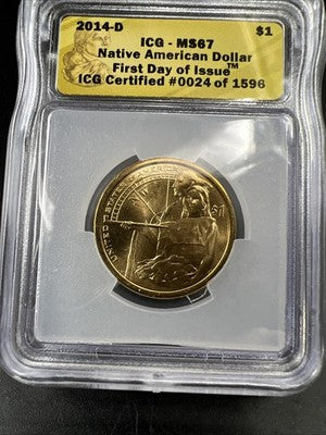 2014 D $1 Sacagawea Native Dollar Gem BU Coin ANACS MS67 #24