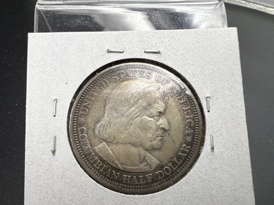 1892 50c Columbian Exposition Chicago World's Fair Silver Half Dollar XF EF S#1