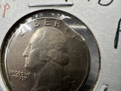 1981 P 25c Washington Quarter Coin Double Clipped Planchet Error