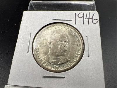 1946 P Booker T Washington Silver Half Dollar Coin BU UNC SK#a