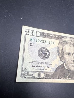 2013 $20 FRN Federal Reserve Note XF EF Extra Fine Circ Neat Serial # 32227333