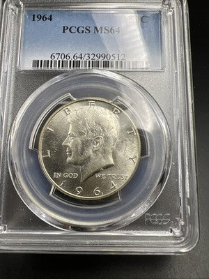 1964 P 50c Kennedy Silver Half Dollar Coin PCGS MS64 CH BU Certified #512