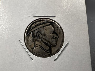 Hobo Buffalo Nickel Coin Modern Carving SKU#EE