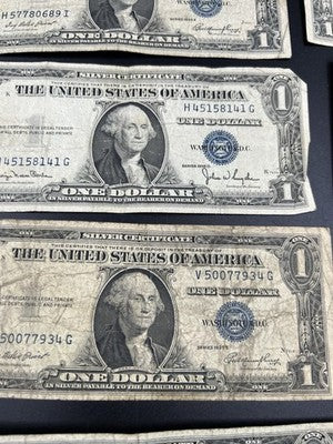 Lot of 10 1935 $1 Dollar Silver Certificate Blue Seal Notes Circulated #81