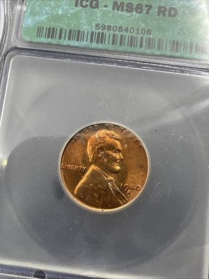 1940 S Lincoln Wheat Cent Penny Coin ICG MS67 RD #106