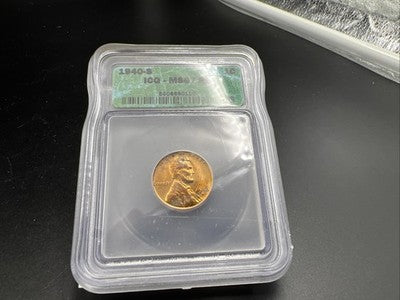 1940 S Lincoln Wheat Cent Penny Coin ICG MS67 RD #110 Some Toning