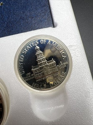 1776 - 1976 S US Mint Proof Silver Bicentennial 3 Coin Set 40% Silver w/ Box S#3
