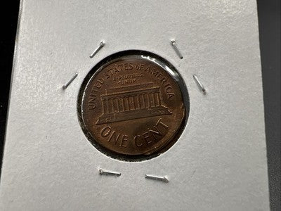 1963 1c Lincoln Memorial Cent Double Struck Error Coin BU UNC RB / Brown