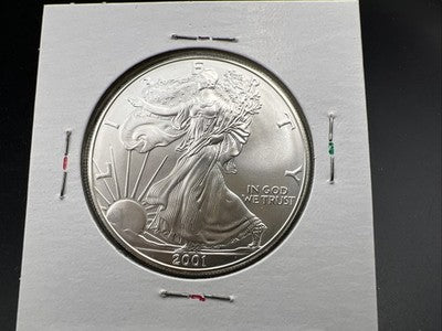 2001 1 Oz ASE American Silver Eagle Coin Gem BU UNC Halo Toning Toner SKU#A