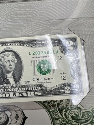 Matching Serial #2 2003 A 2009 $2 FRN Federal Reserve Note 2013 Double deuce set