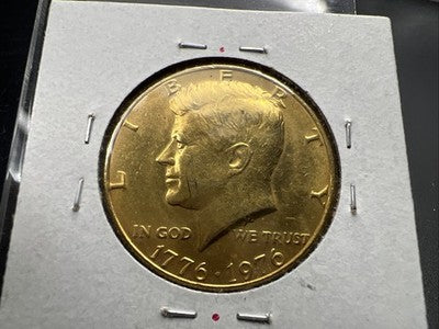 Goldenized 1976 50c Bicentennial Kennedy Half Dollar Circ
