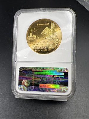 1961 Kansas Centennial Brass Medal MS65 PL Proof Like NGC Certified