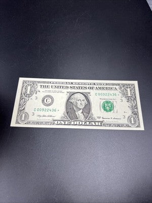 1999 * Star $1 One Dollar Bill FRN Federal Reserve Note CH UNC Neat Serial #36