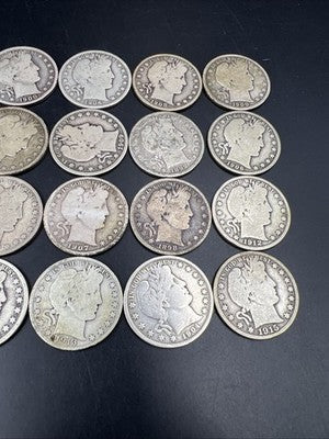 20 Coin Roll Barber 90% Silver Half Dollar Coins VG Very Good Conditions S#a
