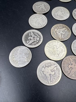20 Coin Roll Barber 90% Silver Half Dollar Coins AG - G Very Circ Conditions S#a