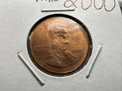 Large Centered Broadstrike 2000 P 1c Lincoln Memorial Cent Gem BU RB