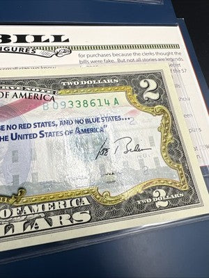 2 Consecutive 2017 $2 FRN Biden Harris Presidential Colorized UNC Two Dollars #3