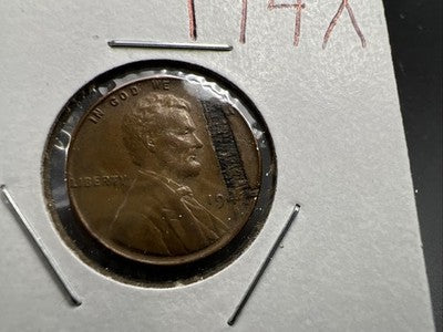 194x 1C Lincoln Wheat Cent Major Planchet Lamination Error VF Circ