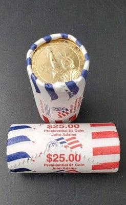 2007 P John Adams Presidential Dollar US Mint BU Roll 25 Coins Uncirculated