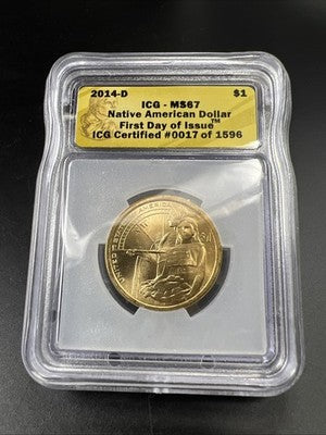 2014 D $1 Sacagawea Native Dollar Gem BU Coin MS67 ANACS #17