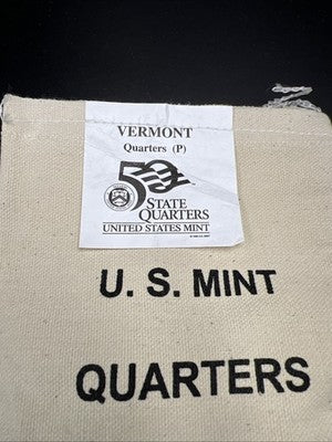 U.S. Mint Bag of 100 2001 P 25c Vermont State Statehood Quarter Coins BU UNC