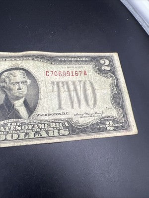 1928 D $2 USN United States Note Red Seal Bill G / VG Circ #167